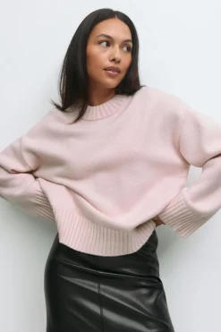 Crew neck knitted sweater - Rosa - Dame - Gina Tricot