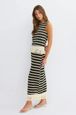 Crochet fringe skirt - Weiß - Dame - Gina Tricot