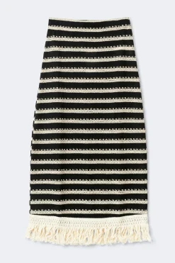 Crochet fringe skirt - Weiß - Dame - Gina Tricot