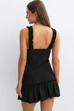 14+ crochet mini dress - Schwarz - Gina Tricot
