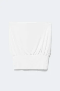 Cuff detail tube top - Weiß - Dame - Gina Tricot