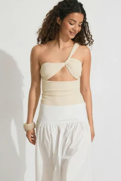 Cutout swimsuit - Weiß - Dame - Gina Tricot