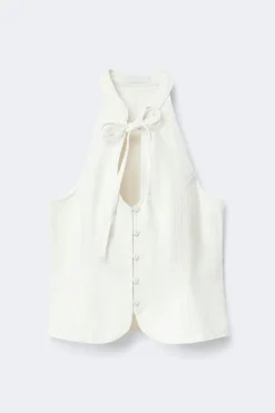 Darling denim top - Weiß - Dame - Gina Tricot