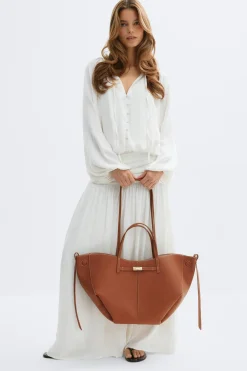 Detail strap tote bag - Braun - Dame - Gina Tricot