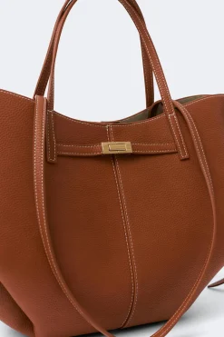 Detail strap tote bag - Braun - Dame - Gina Tricot