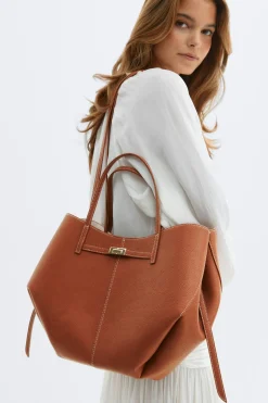 Detail strap tote bag - Braun - Dame - Gina Tricot