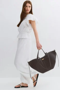 Detail strap tote bag - Braun - Dame - Gina Tricot