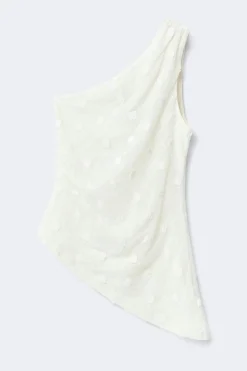 3d one shoulder top - Weiß - Dame - Gina Tricot