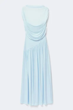 Draped cape maxi dress - Blau - Dame - Gina Tricot