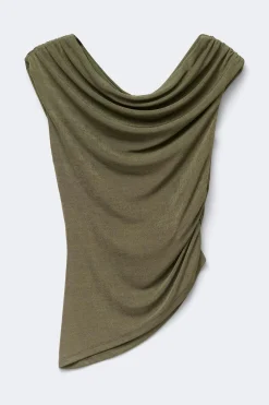 Draped top - Grün - Dame - Gina Tricot