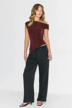 Draped top - Rot - Dame - Gina Tricot