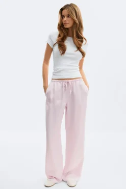 Drawstring satin trousers - Rosa - Dame - Gina Tricot