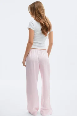 Drawstring satin trousers - Rosa - Dame - Gina Tricot