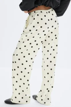 Drawstring satin trousers - Schwarz - Dame - Gina Tricot
