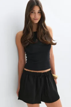 Drawstring shorts - Schwarz - Dame - Gina Tricot
