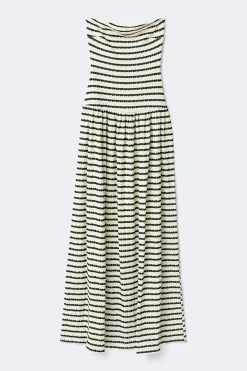 Dropped waist bandeau dress - Schwarz - Dame - Gina Tricot