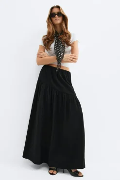 Dropped waist skirt - Schwarz - Dame - Gina Tricot