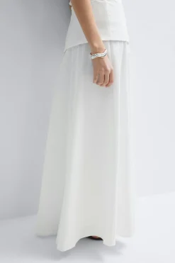 Dropped waist skirt - Weiß - Dame - Gina Tricot