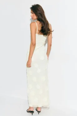 Embroidery maxi dress - Weiß - Dame - Gina Tricot