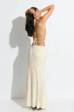 Embroidery maxi skirt - Weiß - Dame - Gina Tricot