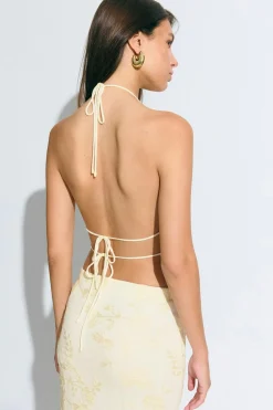 Embroidery open back top - Weiß - Dame - Gina Tricot