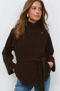 14+ felt wrap jacket - Braun - Gina Tricot
