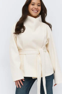 14+ felt wrap jacket - Weiß - Gina Tricot