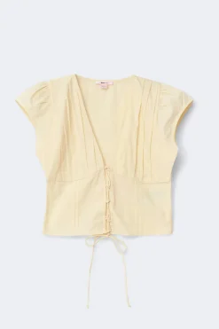 14+ fitted short sleeve top - Gelb - Gina Tricot