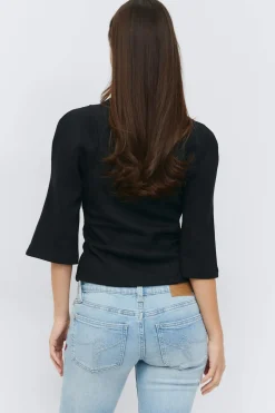 Fitted top - Schwarz - Dame - Gina Tricot