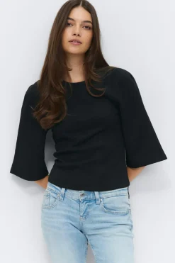 Fitted top - Schwarz - Dame - Gina Tricot