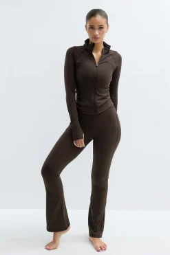 Flare yoga tights - Braun - Dame - Gina Tricot