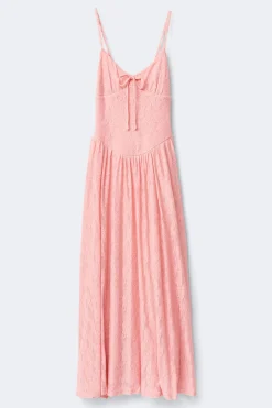 Floral corset midi dress - Rosa - Dame - Gina Tricot