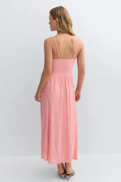 Floral corset midi dress - Rosa - Dame - Gina Tricot