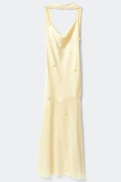 Floral maxi cowlneck dress - Gelb - Dame - Gina Tricot