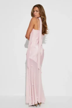 Floral maxi cowlneck dress - Rosa - Dame - Gina Tricot