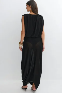 Flowy knitted skirt - Schwarz - Dame - Gina Tricot
