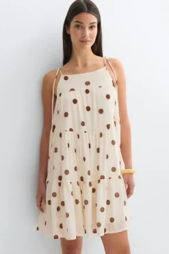 Flowy strap detail dress - Beige - Dame - Gina Tricot
