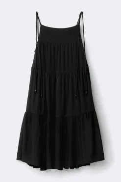 Flowy strap detail dress - Schwarz - Dame - Gina Tricot