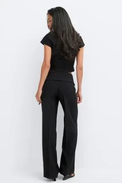 Fold down trousers - Schwarz - Dame - Gina Tricot