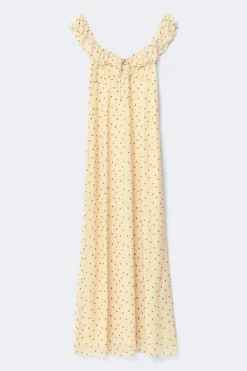 Frill maxi dress - Gelb - Dame - Gina Tricot