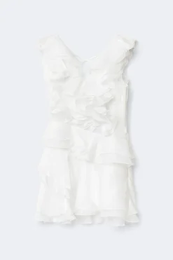 Frill mini dress - Weiß - Dame - Gina Tricot
