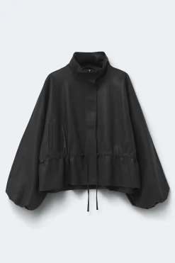 Frill pu jacket - Schwarz - Dame - Gina Tricot