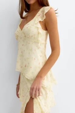 Frill top - Gelb - Dame - Gina Tricot