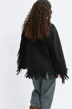 Fringe jacket - Schwarz - Dame - Gina Tricot