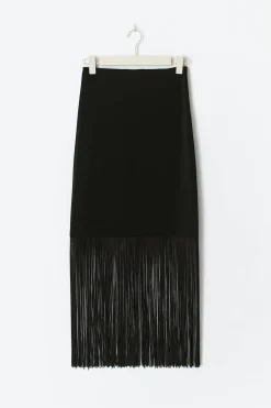 Fringe skirt - Schwarz - Dame - Gina Tricot