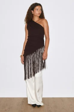 Fringe top - Braun - Dame - Gina Tricot