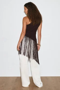 Fringe top - Braun - Dame - Gina Tricot