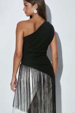 Fringe top - Schwarz - Dame - Gina Tricot