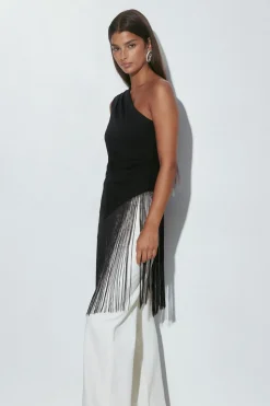 Fringe top - Schwarz - Dame - Gina Tricot
