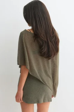 Glitter poncho - Grün - Dame - Gina Tricot